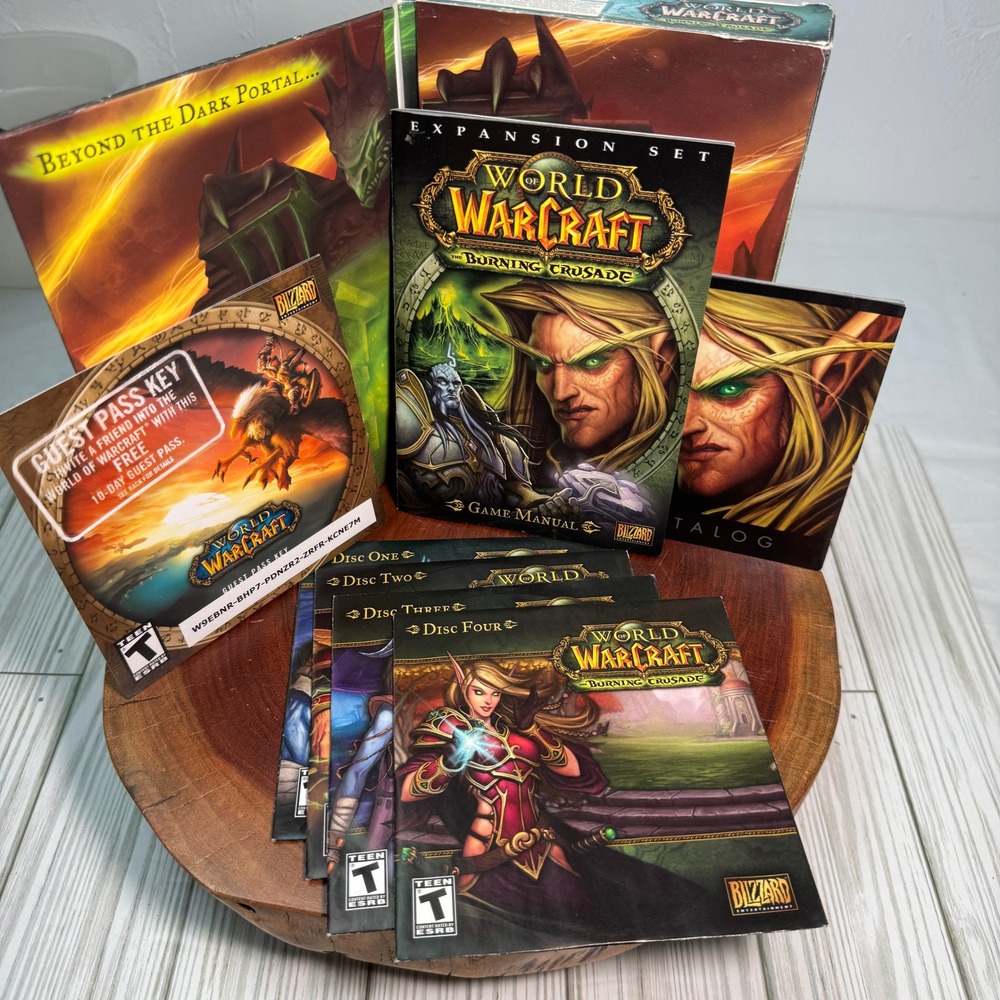 World of Warcraft The Burning Crusade Expansion Set PC Mac 4-Disc Manual Box Set